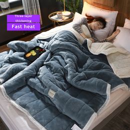 Blankets Thick Fleece Soft Super Warm Winter Blanket Home Bedroom Keep Woollen QuiltTwin Bedding Adult Sofa Large 221130