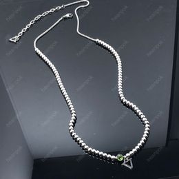 Mens Silver Beads Necklace Luxury Bracelet Designer Jewelry For Women Fashion Bracelets Letter Pendant Necklaces Chain Link Wedding Box