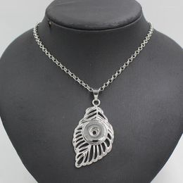 Pendant Necklaces Wholesale 10pcs Big Leaf Interchangeable 18mm Snap Necklace For Women Jewellery Collar