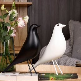 Decorative Objects Figurines Home Decoration House Bird Wooden Craft Bobo Feeder For Artificial Decor 221129