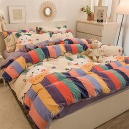 Bedding sets 1pc Flannel Quilt Cover Winter Warm Plush Shaggy Fleece Blanket for Children Adult Thicken Velvet Duvet No Pillowcases 221129