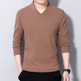 Men's T Shirts Double-sided Velvet Hoodie For Men V Neck Trend Pullover Bottom Shirt Brand Wear