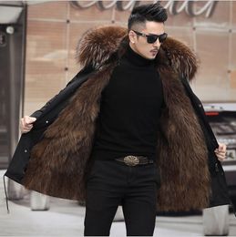 Men's Jackets Clothing Winter Parka Mink Liner Detachable Fur Coat Long below the Knee Overcoat Coats men jacket 221130