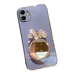 Luxury Phone Cases Rhinestone Mirror 3D Case Diamond-encrusted Flower Grass Back Cover For IPhone14 Pro max 13 12 11 plus XR Premium Design Clear Protective Covers