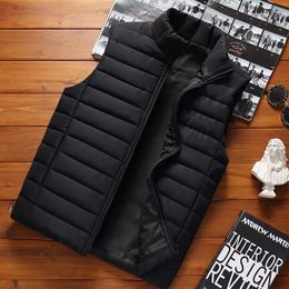 Mens Vests Aiwetin Sleeveless Jackets Winter Fashion Male CottonPadded Coats Stand Collar Warm Waistcoats Clothing 5XL 221130