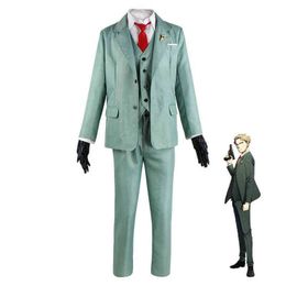 Anime Spy X Family Cosplay Costume Killer Couple Twilight Green Suit Loid Yor Faker Black Dress Halloween Party Clothes J220712 J220713