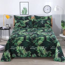 Bedding sets Arrival Nordic Leaf Pattern 3pcs Sheet 1pc Bedsheet and 2pcs Pillowcases Spring Autumn Bed Linens Soft Flat Sheets 221129