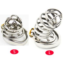 Cockrings CHASTE BIRD Male Stainless Steel Cock Cage with Penis Barbed Ring Chastity Device Adult Belt Stealth Lock Sex Toys A273 221130