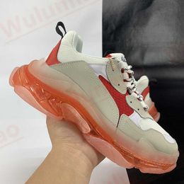 Triple s clear sole shoes casual sneakers beige green yellow gym red blue pink grey volt flax white brown men women