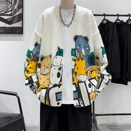 Mens Sweaters Spring Autumn Japan Fashion Clothes Cartoon Casual Streetwear Hip Hop Cardigan 221130