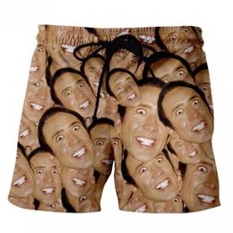 Hip Hop Sportwear Punk Casual Loose Track Pants Autumn Men Cool Print Famous Actor Nicolas Cage 3d Shorts