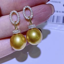 Stud Earrings MeiBaPJ 925 Genuine Silver Golden Natural Rice Pearl Fashion Simple Fine Wedding Jewelry For Women
