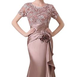 Mother of the Bride dresses Satin bridal dress Floral wedding dress applied lace elegant luxurious 2022 large size NEW IN