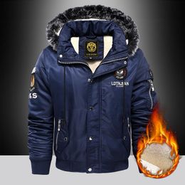 Men's Jackets Fur Collar Coat Winter Mens Warm Hooded for Men Fleece Lined Coats Chaquetas Hombre Fashion Casual Top 221130