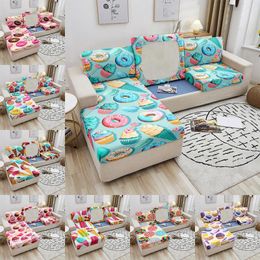 Chair Covers Cartoon Pink Sofa Seat Cushion Cover For Living Room Ice Cream Printed Stretch Protector