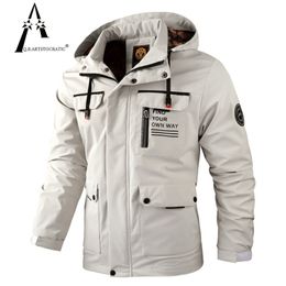 Mens Jackets Fashion Men Casual Windbreaker Hooded Man Waterproof Outdoor Soft Shell Winter Coat Clothing Warm Fleece Thick 221129