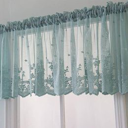 Curtain Mesh Lace Flower Window Balcony Short Kitchen Valance Drape Home Decor Living Room Bedroom Door Blinds