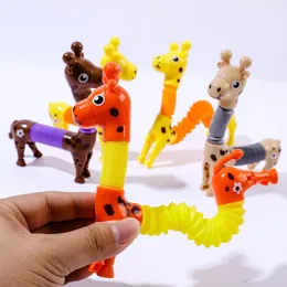 Tubes Telescopic Giraffe Fidget Toys Unicorns Lambs Stretch Sensory Stress Relief Toys for Adults Girls Birthday Party Favors Classroom Prizes