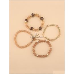 Beaded Bohemian Fashion Jewelry Colorf Strands Beaded Bracelet Handmade Mti Layer Glass Beads Charms Chain Bracelets 4Pcs/Set Drop De Dhjs3
