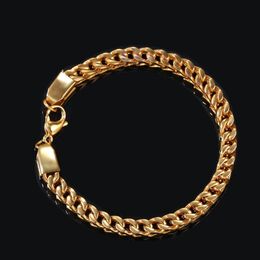 Chain Mens Gold Bracelets Hip Hop Jeweley Sier Plated Cuban Link 316L Stainless Steel Drop Delivery Jewelry Dhgarden Dhj6W