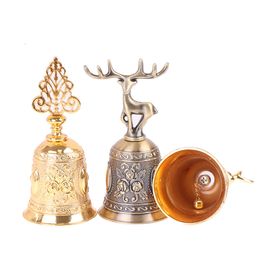 Christmas Decorations Hand Call Bell Gold Multi-Purpose s For Craft Wedding Decoration Alarm School Church Classroom Bar el Vintage 221130