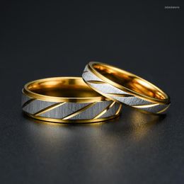 Wedding Rings Stainless Steel Couple Gold Colour Wave Pattern Infinity Ring Men And Women Engagement Jewellery Gifts Drop