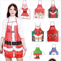 Aprons 50X70Cm Christmas Decorations For Home Santa Claus Apron Xmas Decor Noel Navidad New Year Gift Drop Delivery Nerdsropebags500Mg Dhwt1