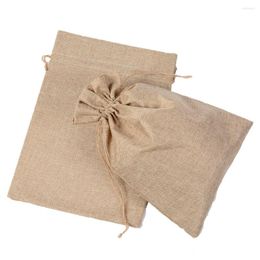 Jewellery Pouches 50Pcs/lot Vintage Natural Burlap 25x35cm Big Bag Gift Candy Bags Wedding Party Decoration Favour Pouch Jute Rice Package