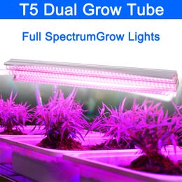 2 piedi T5 LED LED GROVO LIGUE Full Spectrum Doppio tubo a doppio tubo integrato T5 Strip Apparecchi di coltivazione della lampada Colpo/Off Pull Catena inclusa