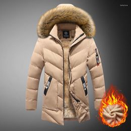 Men's Down Mens Fashion Clothing Winter Parkas Men Casual Jacket Thick Fur Collar Warm Coat Outdoor Jacekt Windproof Coats Clothes