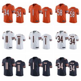 1 Justin Fields 34 Walter Payton 11 Darnell Mooney Chicagobearsmen Women Youth Football Jersey Smith Kmet Jackson Montgomery Urlacher Quinn Jerseys