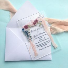 Greeting Cards With White Envelop Bride Groom Invitation Card Beautiful Vintage Wedding Invitations Custom Printing Design
