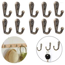 Hooks 10pcs/lot Retro Single Prong Hook Wall Mounted Screws Hanger Key Coat Clothes Bag Hat Hanging Hangers Home Storage Organise