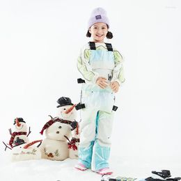 Skiing Jackets Children One-Piece Ski Pants Overalls Girls Boys Windproof Waterproof Outdoor Snowboard Kids Suit Winter Clothing
