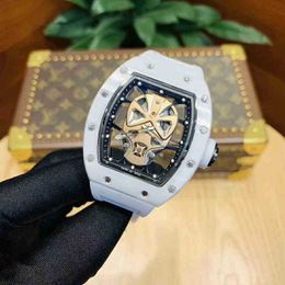 Multi-function Superclone Watches Wristwatch Designer Luxury Mechanical Watches Richa Milles Mens Skull Hollowed Out Watch Fashion Luminous B44T