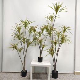 Decorative Flowers Large Artificial Dragon Blood Tree Tropical Jungle Palm Plant False Tall Basin Home Garden Living Room Bedroom Decoration