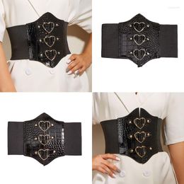 Belts Women Sexy Corset Faux Leather Cummerbunds Strap Lady Fashion Elastic Tight High Waist Slimming Waistband Corsets