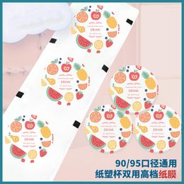 Party Supplies Custom Disposable Paper Film To Seal About 1600pcs Cups Membrane Cover Lids Waterproof Fruit Pineapple Watermelon Orange Pear