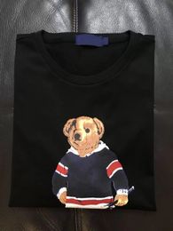 Crew Neck Shirt Men's and Women's Design Short Sleeve Bear T-shirt American British Size Printed Bear Fashion S-3XL