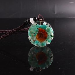 Chains 6PCS Wholesale Orgonite Energy Pendants Necklace Chakra Reiki Healing Turquoises Conch Jewellery Amulet For Women Pendulo