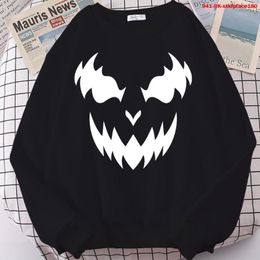 Women's Hoodies Halloween Party Gifts Pumpkin Face Print Streetwear Women Vintage Casual Long Sleeve Pullover Sweatshirt