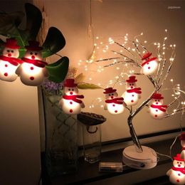 Strings 10 20 LEDs Christmas Snowman LED String Lights Battery Operated Fairy Tree Lamp For Xmas Home Garden Bedroom Party Decor