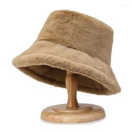 Hats Women Warm Thick Bucket Cool Panama Lady Autumn Winter Outdoor Solid Colour Fisherman Cap Hat For