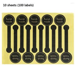 Gift Wrap 100pcs Long Style Handmade Stickers Seal Label Baking Packaging Biscuit Bag