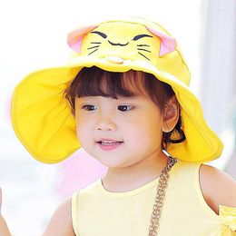 Berets Baby Girls Boys Summer Straw Caps Boy Empty Top Hat Korean Casual Shade Sunscreen Beach Sun Kids Raffia Visor