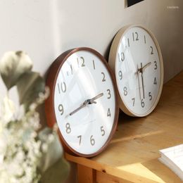 Wall Clocks Clock Modern Design 2.5 Thickness Solid Wood Pvc Material Quartz Ordinary Glass Mirror Mute Home Decor