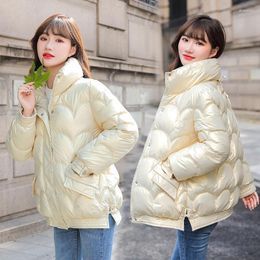 Women's Trench Coats Winter Ladies Warm Loose Cotton-Padded Fashion All-match Waterproof Wadded Coat Bright Surface Women Jacket