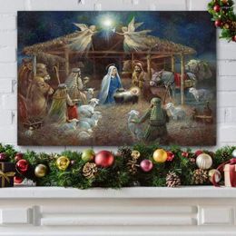 Tapestries Gallery Nativity Scene Wall Art Beautiful Religious Christmas Decorations Jesus Christ In A Manger