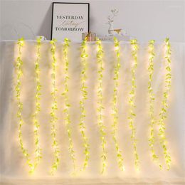 Strings 6X1M 400LED Ivy Leaves Plant Window Curtain String Light Fake Rattan Hanging Icicle Garland Christmas Fairy