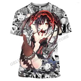 Men's T Shirts Men Shirt Date A Live 3D Print T-shirt Fashion Oversized Hip Hop Top Tee Anime Women Tshirt Sexy Girl Kawaii Tops